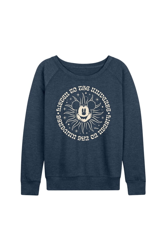 - Mickey Listen To The Universe - Women's Lightweight French Terry Long Sleeve Shirt