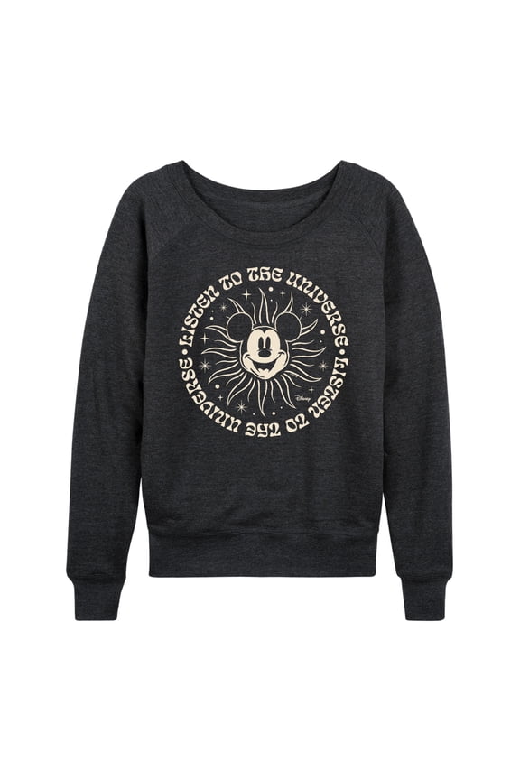 - Mickey Listen To The Universe - Women's Lightweight French Terry Long Sleeve Shirt