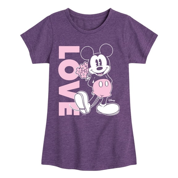 Disney - Mickey Love - Toddler & Youth Girls Short Sleeve Graphic T-Shirt