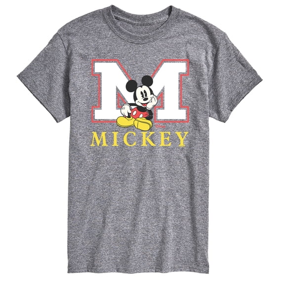 Disney - Mickey M Block Letter - Men's Short Sleeve Graphic T-Shirt