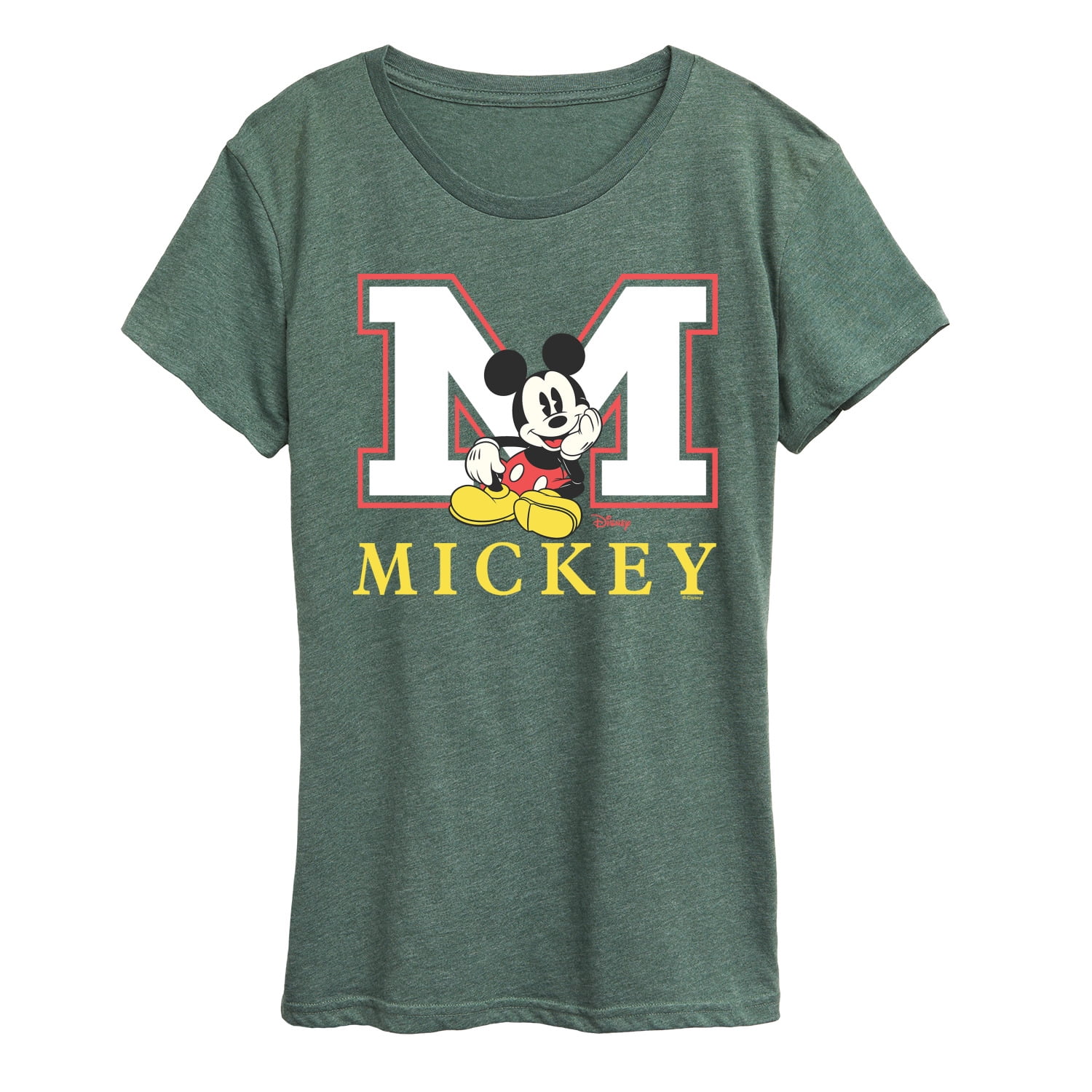 Disney - Mickey M Block Letter - Women's Short Sleeve Graphic T-Shirt ...