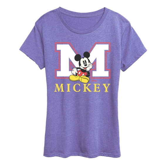 Disney - Mickey M Block Letter Women's Short Sleeve Graphic T-Shirt