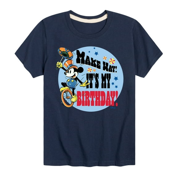Disney - Mickey - Make Way It's My Birthday - Toddler & Youth Short Sleeve Graphic T-Shirt