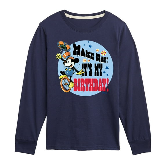 Disney - Mickey - Make Way It's My Birthday - Youth Long Sleeve Graphic T-Shirt