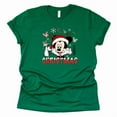 thumbnail image 1 of Disney Mickey Merry Christmas Graphic Design Casual Short Sleeve Shirt (Green-2X Large), 1 of 6