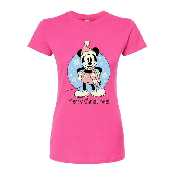 Disney - Mickey Merry Christmas - Juniors Fitted Graphic T-Shirt