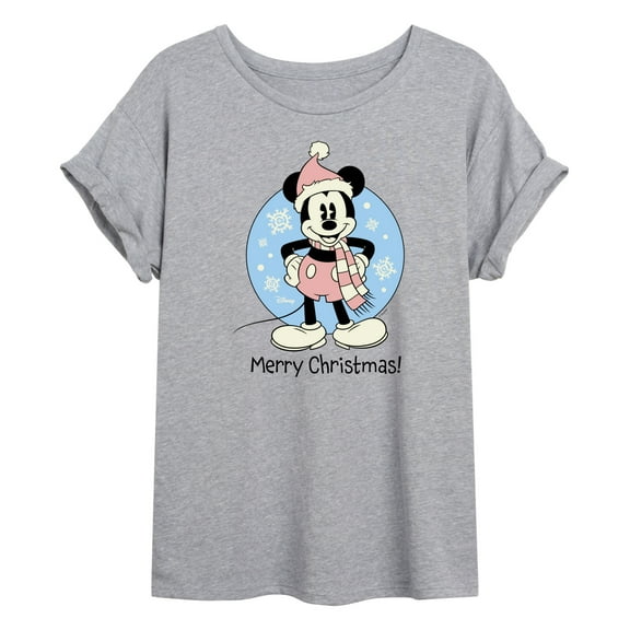 Disney - Mickey Merry Christmas - Juniors Ideal Flowy Muscle T-Shirt