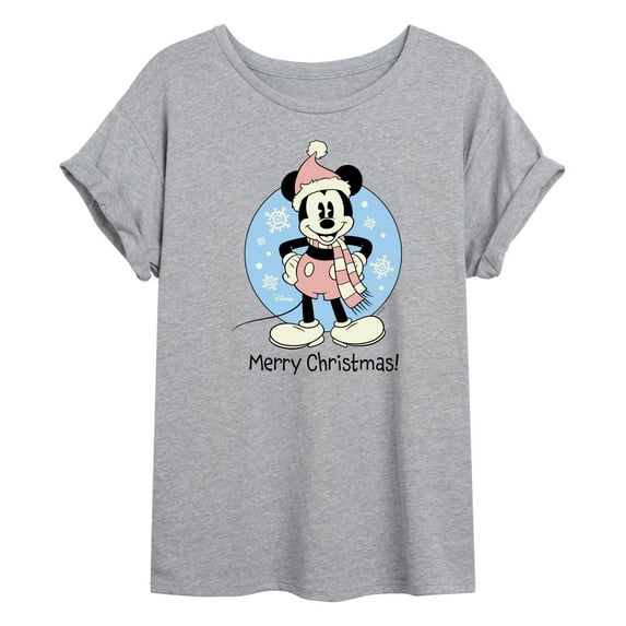 Disney - Mickey Merry Christmas - Juniors Ideal Flowy Muscle T-Shirt
