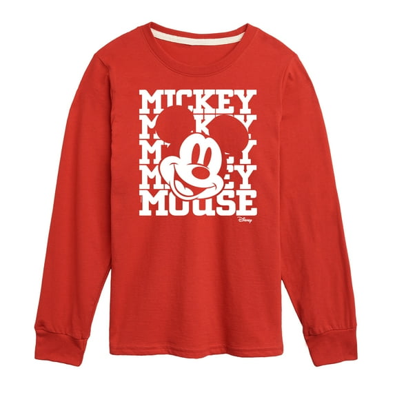 Disney - Mickey, Mickey, Mickey Mouse - Youth Long Sleeve Graphic T-Shirt