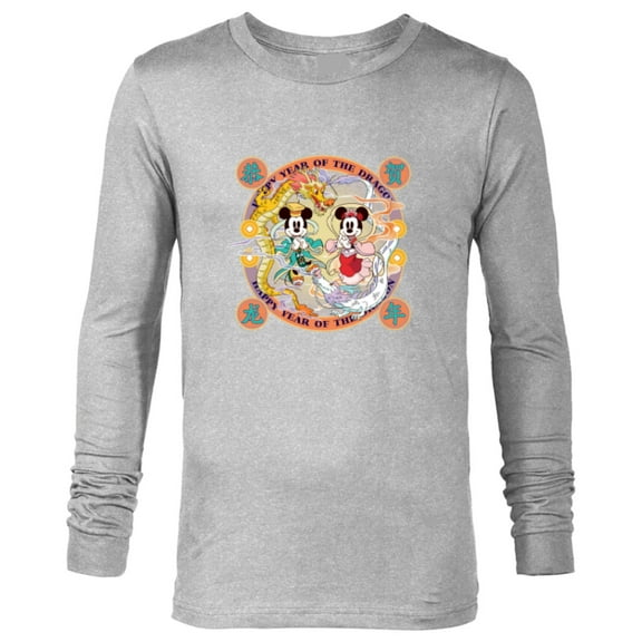 Disney Mickey Minnie 2024 Happy Lunar New Year of the Dragon - Long Sleeve T-Shirt for Men - Customized-Athletic Heather