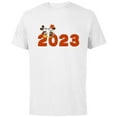 thumbnail image 1 of Disney Mickey & Minnie Chat 2023 100th Anniversary New Year - Short Sleeve Cotton T-Shirt for Adults - Customized-White, 1 of 5