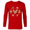 thumbnail image 1 of Disney Mickey & Minnie Christmas Holiday Gingerbread Cookies - Long Sleeve T-Shirt for Men - Customized-New Red, 1 of 5
