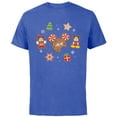 thumbnail image 1 of Disney Mickey & Minnie Christmas Holiday Gingerbread Cookies - Short Sleeve Cotton T-Shirt for Adults - Customized-Royal Heather, 1 of 5