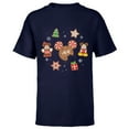 thumbnail image 1 of Disney Mickey & Minnie Christmas Holiday Gingerbread Cookies - Short Sleeve T-Shirt for Kids - Customized-Navy, 1 of 5
