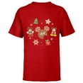 thumbnail image 1 of Disney Mickey & Minnie Christmas Holiday Gingerbread Cookies - Short Sleeve T-Shirt for Kids - Customized-Red, 1 of 5
