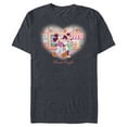 thumbnail image 1 of Disney Mickey & Minnie Classic Couple Retro Heart Stroll - Short Sleeve Blended T-Shirt for Adults - Customized-Navy Heather, 1 of 5