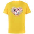 thumbnail image 1 of Disney Mickey & Minnie Classic Couple Retro Heart Stroll - Short Sleeve Cotton T-Shirt for Adults - Customized-Yellow, 1 of 5
