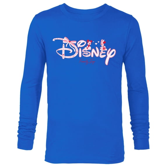 Disney Mickey & Minnie Coquette Valentine's Cute Family Trip - Long Sleeve T-Shirt for Men - Customized-Navy