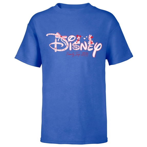 Disney Mickey & Minnie Coquette Valentine's Family Trip 2026 - Short Sleeve T-Shirt for Kids - Customized-Royal