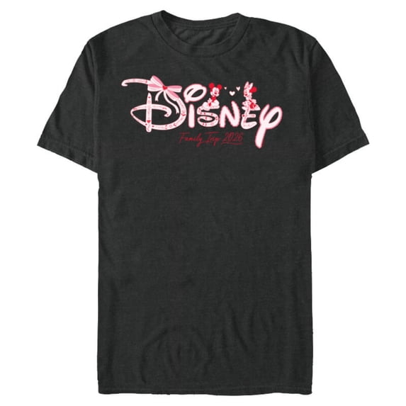 Disney Mickey & Minnie Coquette Valentine's Family Trip 2026 - Short Sleeve Blended T-Shirt for Adults - Customized-Dark Heather