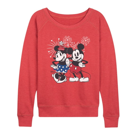 Disney - Mickey Minnie Fireworks - Women's French Terry Long Sleeve Pullover