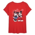 thumbnail image 1 of Disney - Mickey Minnie Fireworks - Womens Oversized Graphic T-Shirt, 1 of 4