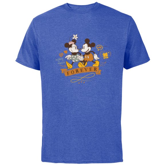 Disney Mickey + Minnie Forever Love Stroll Valentine’s Day - Short Sleeve Cotton T-Shirt for Adults - Customized-Royal Heather