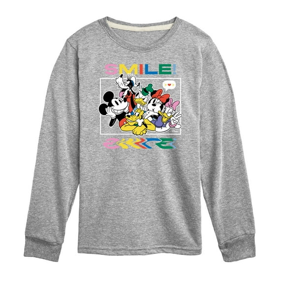 Disney - Mickey, Minnie, Goofy, Donald Duck, Daisy & Pluto Photo - Youth Long Sleeve Graphic T-Shirt