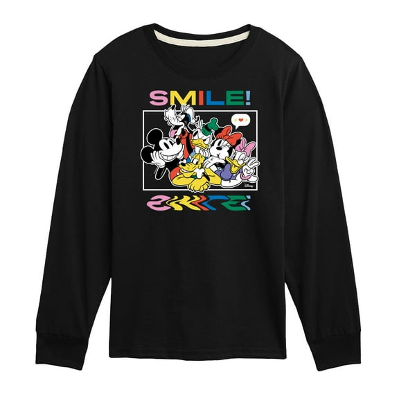 Disney - Mickey, Minnie, Goofy, Donald Duck, Daisy & Pluto Photo - Youth Long Sleeve Graphic T-Shirt