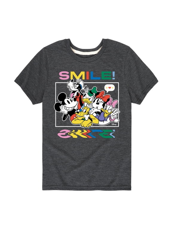 - Mickey, Minnie, Goofy, Donald Duck, Daisy & Pluto Photo Boys' Short Sleeve Graphic T-Shirt
