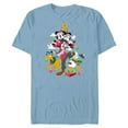 thumbnail image 1 of Disney Mickey Minnie Goofy Pluto Chip Dale Christmas Tree - Short Sleeve Blended T-Shirt for Adults – Customized-Ocean Blue, 1 of 5