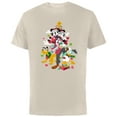 thumbnail image 1 of Disney Mickey Minnie Goofy Pluto Chip Dale Christmas Tree - Short Sleeve Cotton T-Shirt for Adults - Customized-Natural, 1 of 5