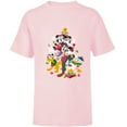 thumbnail image 1 of Disney Mickey Minnie Goofy Pluto Chip Dale Christmas Tree - Short Sleeve T-Shirt for Kids – Customized-Soft Pink, 1 of 5