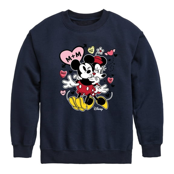 Disney - Mickey Minnie Heart - Toddler & Youth Crewneck Fleece Sweatshirt