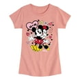 thumbnail image 1 of Disney - Mickey Minnie Heart - Toddler & Youth Girls Short Sleeve Graphic T-Shirt, 1 of 5