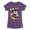 thumbnail image 1 of Disney - Mickey Minnie Heart - Toddler & Youth Girls Short Sleeve Graphic T-Shirt, 1 of 5