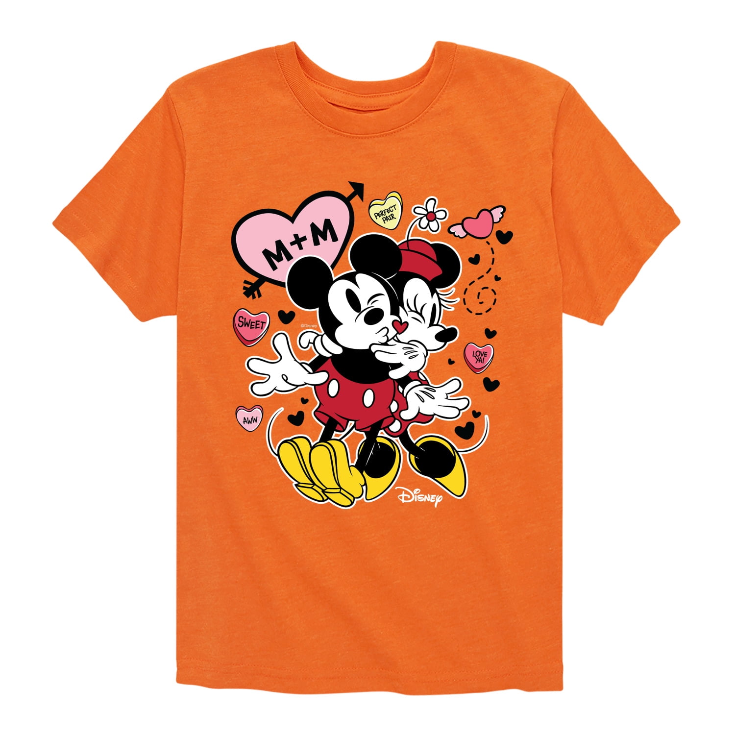 Disney - Mickey Minnie Heart - Toddler & Youth Short Sleeve Graphic T ...