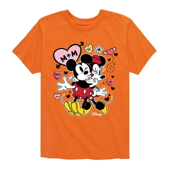 Disney - Mickey Minnie Heart - Toddler & Youth Short Sleeve Graphic T-Shirt