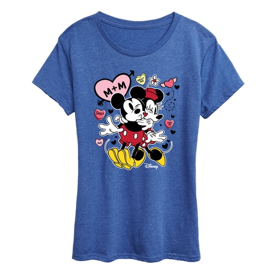 Disney - Mickey Minnie Heart - Women's Short Sleeve Graphic T-Shirt
