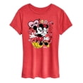 thumbnail image 1 of Disney - Mickey Minnie Heart - Women's Short Sleeve Graphic T-Shirt, 1 of 4