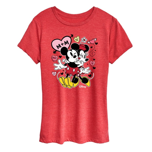 Disney - Mickey Minnie Heart - Women's Short Sleeve Graphic T-Shirt