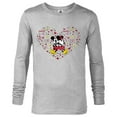 thumbnail image 1 of Disney Mickey & Minnie Heart of Love Valentine’s Day Retro - Long Sleeve T-Shirt for Men - Customized-Athletic Heather, 1 of 5