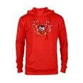 thumbnail image 1 of Disney Mickey & Minnie Heart of Love Valentine’s Day Retro - Pullover Hoodie for Adults - Customized-Red, 1 of 5