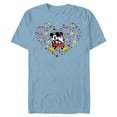 thumbnail image 1 of Disney Mickey & Minnie Heart of Love Valentine’s Day Retro - Short Sleeve Blended T-Shirt for Adults - Customized-Ocean Blue, 1 of 5