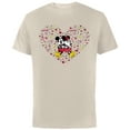 thumbnail image 1 of Disney Mickey & Minnie Heart of Love Valentine’s Day Retro - Short Sleeve Cotton T-Shirt for Adults - Customized-Natural, 1 of 5