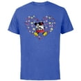 thumbnail image 1 of Disney Mickey & Minnie Heart of Love Valentine’s Day Retro - Short Sleeve Cotton T-Shirt for Adults - Customized-Royal Heather, 1 of 5