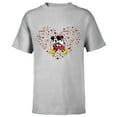 thumbnail image 1 of Disney Mickey & Minnie Heart of Love Valentine’s Day Retro - Short Sleeve T-Shirt for Kids - Customized-Athletic Heather, 1 of 5