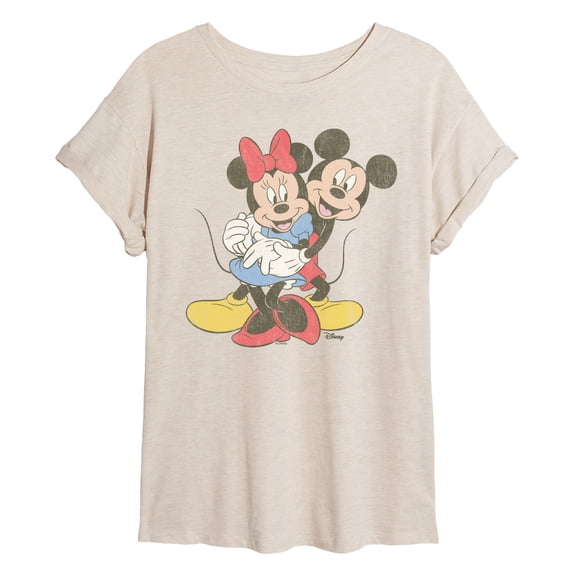 Disney - Mickey Minnie Hug - Women's Oversized Graphic T-Shirt