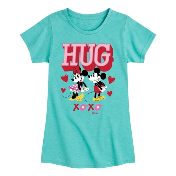 Disney - Mickey Minnie Hug Xoxo - Toddler & Youth Girls Short Sleeve Graphic T-Shirt
