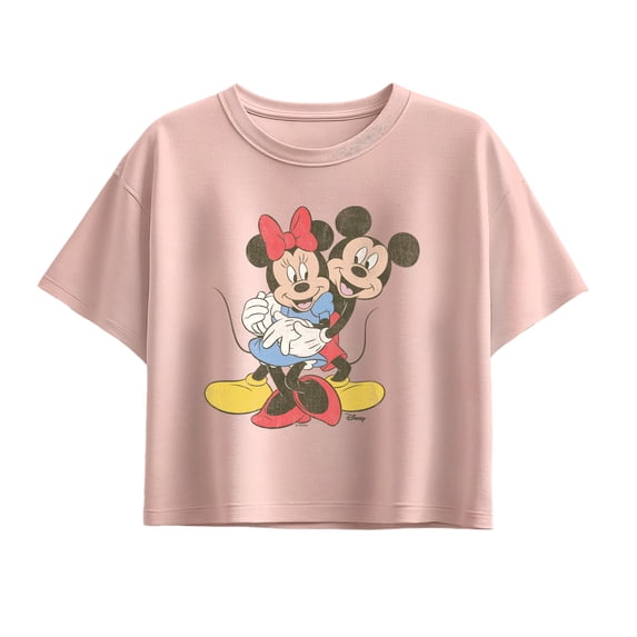 Disney - Mickey Minnie Hug - Youth Girls Boxy T-Shirt